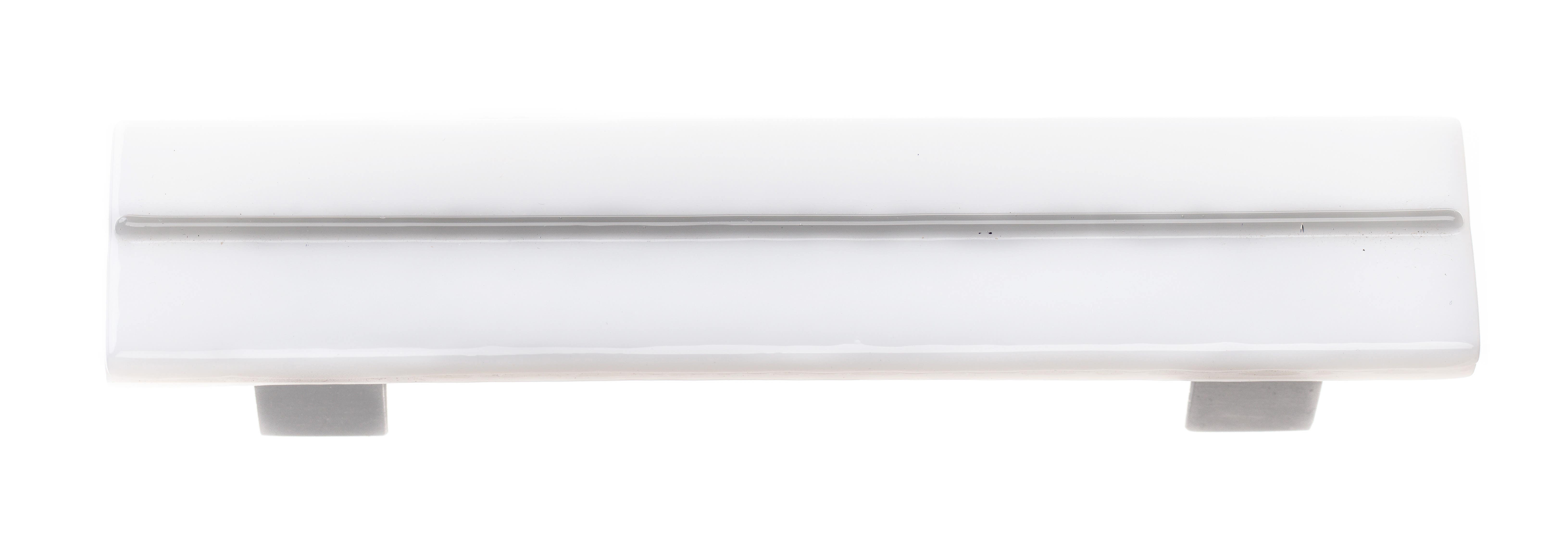 Sietto K-1400-SN Bandwidth Square Knob, Top Finish-White, Base Finish-Satin Nickel