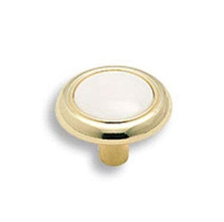 Amerock 244WPB Everyday Heritage Cabinet Knob, 1-1/4" Diameter, White/Polished Brass