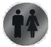 Linnea SGN-76R3 Door Sign, Male/Female, Round