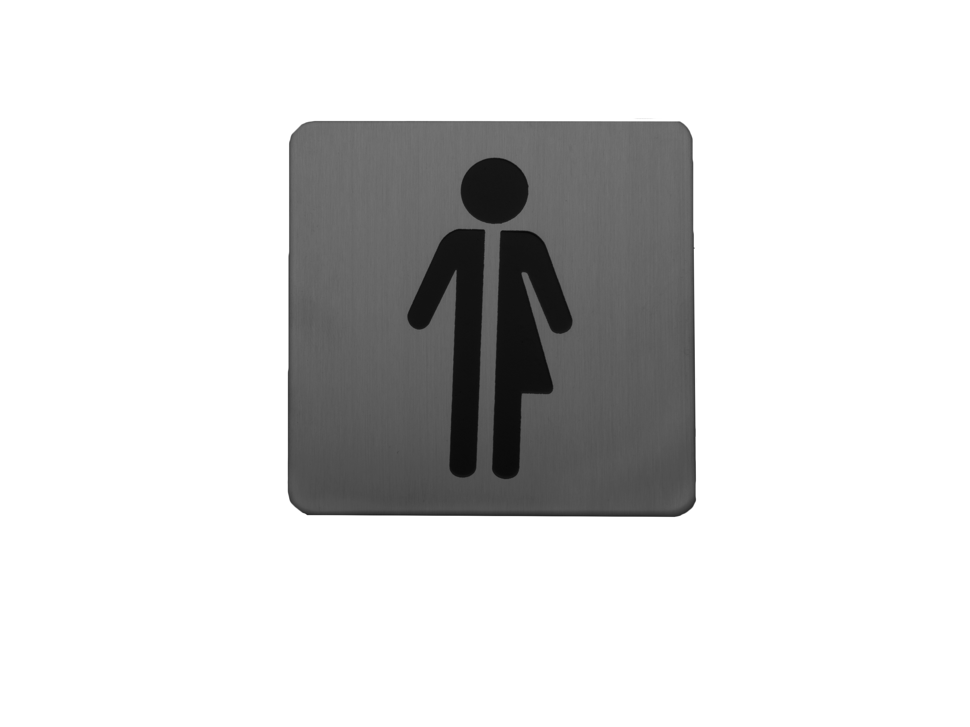 Linnea SGN-76S5-SSS Door Sign, Transgender, Square, Satin Stainless Steel