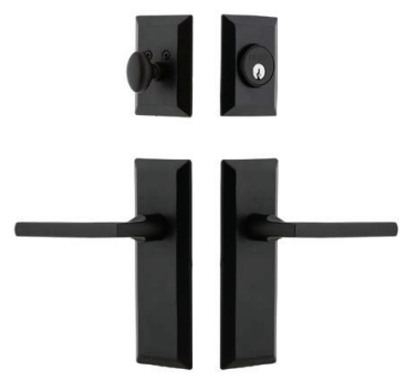 Ageless Iron LOCDRK 68 Loch Rosette Entry Set w/ Dirk Lever, Black Iron