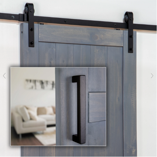 Ageless Iron BD-KIT-GRIP-BI Barn Door Hardware Kit Roller w/ Grip In Black Iron