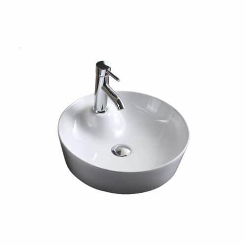 Fine Fixtures MV1717TE Modern Circular Elliptical Vessel in White -  17"x 17"