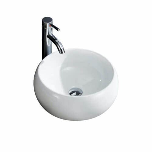 Fine Fixtures MV1 Modern Circular Elliptical Vessel in White