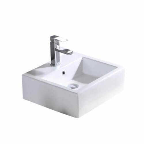 Fine Fixtures SVC1717W Modern Square Vessel in White - 17"x 17"