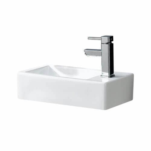 Fine Fixtures WH1811W Modern Square Vessel in White - 18"x 11"