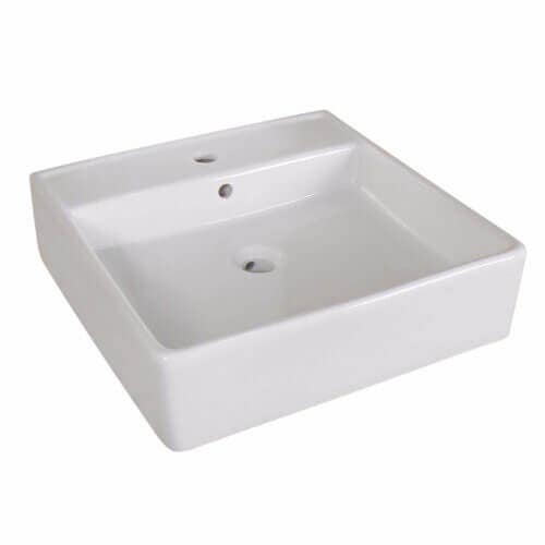 Fine Fixtures VE2020W Modern Square Vessel in White - 20"x 20"