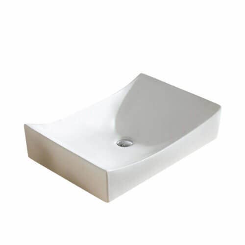 Fine Fixtures VE2618NH Modern Stylized Rectangular Vessel in White - 26" x18"