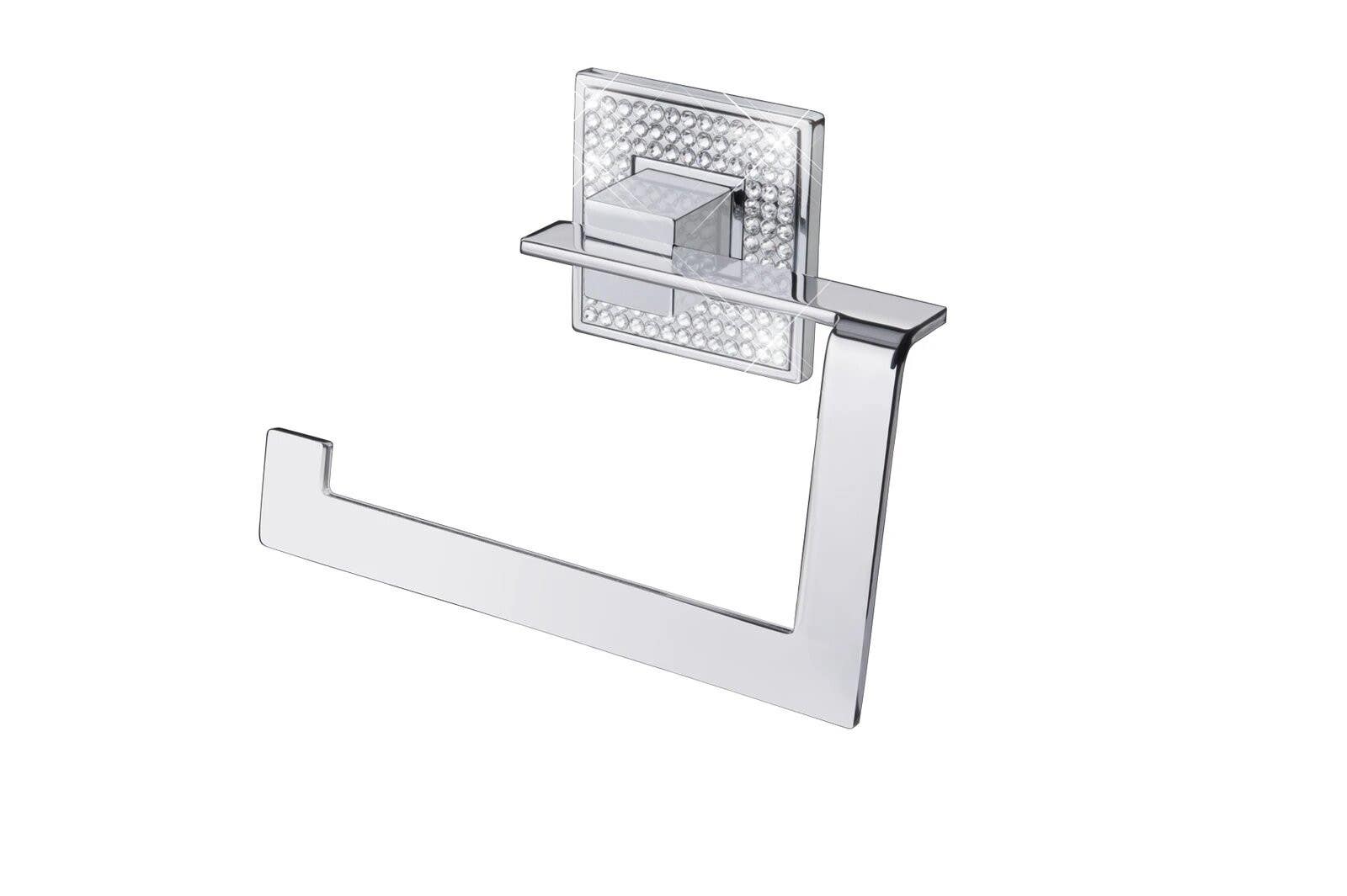 ZEN Design BA0073.261 Diamond Swarovski Toilet Paper Holder, 5 3/4" W x 4 3/8" H, Finish-Polished Chrome