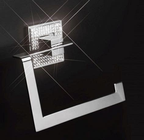 ZEN Design BA0084.261 Diamond Swarovski Towel Ring, 7" W  x 6 3/4" H, Finish-Polished Chrome