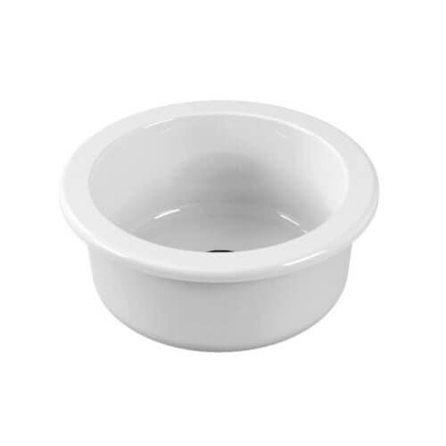 Fine Fixtures FC1418GI Round Prep Fireclay Kitchen Sinks in White - 17"