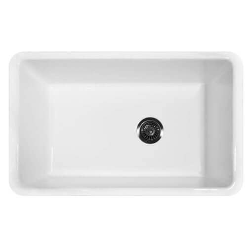 Fine Fixtures FC Round Prep Fireclay Kitchen Sinks in White
