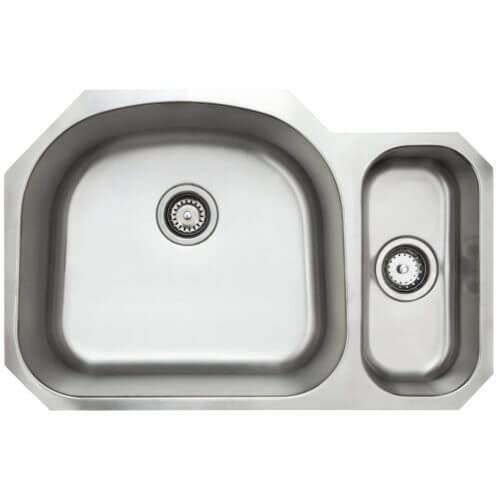Fine Fixtures S65 Offset Double Bowl Undermount Stainless Steel Sink