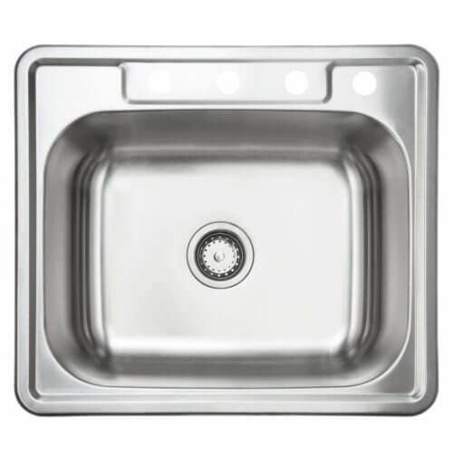 Fine Fixtures S405 Single Bowl Top Mount Stainless Steel Sink - 25" x 22"