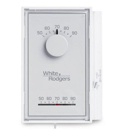 Chatham Brass 1E50N-301 Low Voltage Mechanical Thermostat, Vertical Heat Only with On/Off Subbase and Limited Range Stop Kit