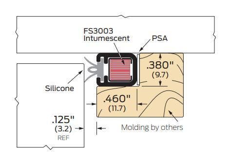 ZERO 58FS Head And Jamb Gasketing, Intumescent Fire Stop