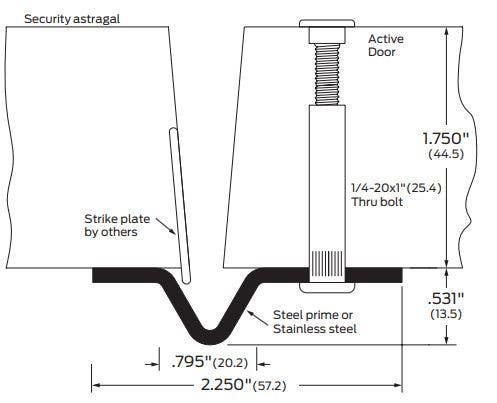 ZERO 43 Astragal 2 1/4"  - Meeting Stile