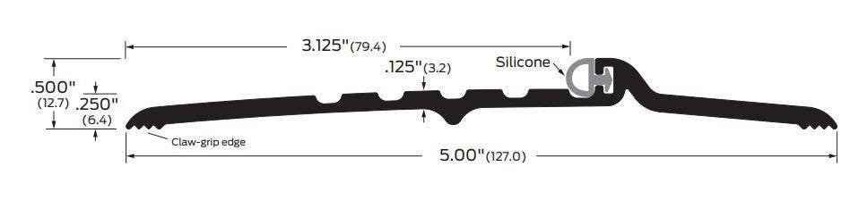 ZERO 65 Rabbeted Threshold/Silicone Stop, 5" Wide, 1/2" High