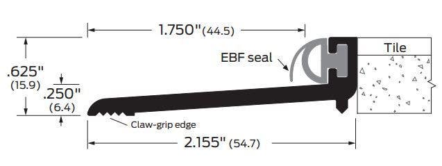 ZERO 267 Rabbeted Threshold, Neoprene Stop, 2.155"