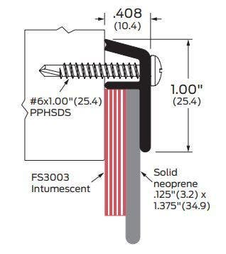 ZERO 339FS Door Sweep, Neoprene/Intumet