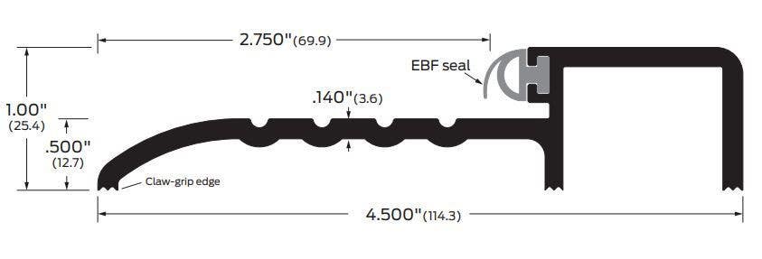 ZERO 561 Rabbeted Threshold/Neoprene, 4 1/2" x 1"