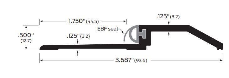 ZERO 564 Rabbeted Threshold/Neoprene, 3 11/16" x 1/2"