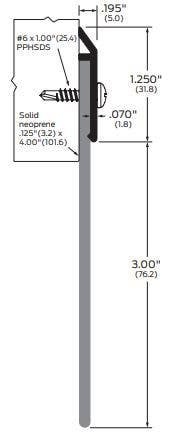 ZERO 639W Door Sweep, Neoprene