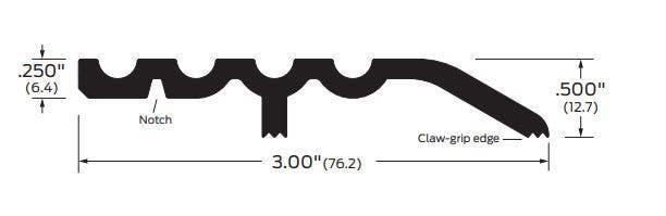 ZERO 1673 Butt Threshold, 3" x 1/2"