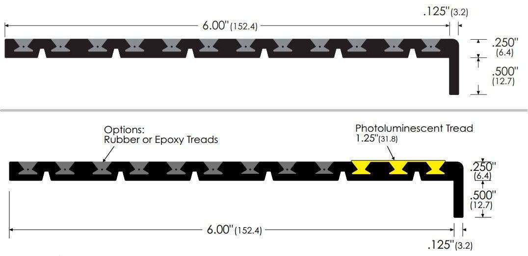 ZERO 2673 Traction Tread Adjustable Threshold, 3"
