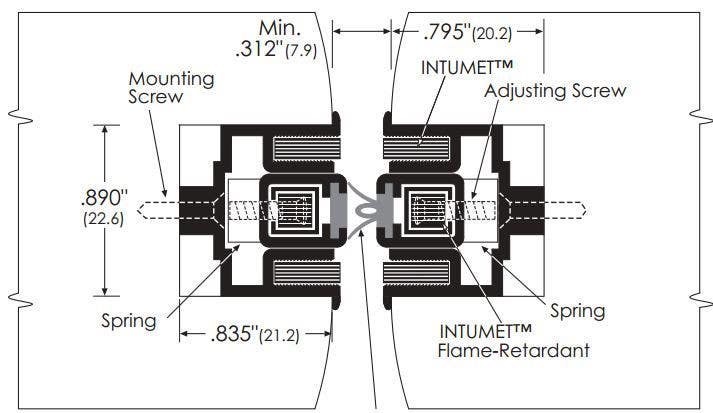 ZERO 3056FS Mortised Adjustable Astragal/Neoprene/Intumescent Fire Stop - Meeting Stile