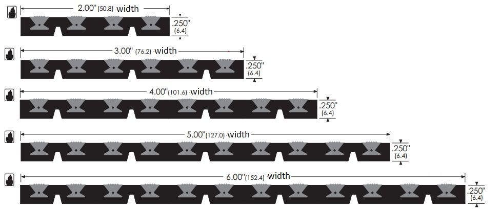 ZERO 3674 Traction Tread Plate/Rubber Insert, 4" - Threshold