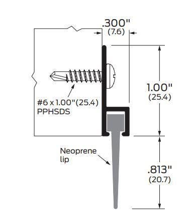 ZERO 8191 Door Sweep, Neoprene