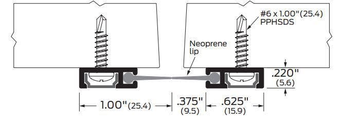 ZERO 8194 Neoprene Lip/Adhesive - Meeting Stile