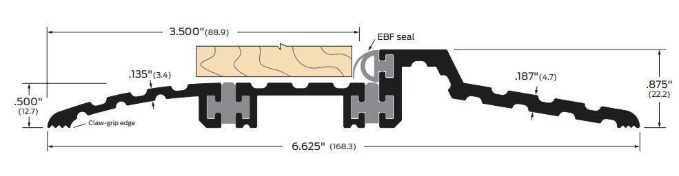ZERO 8729 Thermal Break Threshold/Neoprene, 6 5/8"