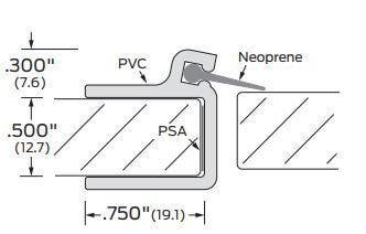 ZERO 133 Glass Edge Protection, 1/2" PVC/Brush