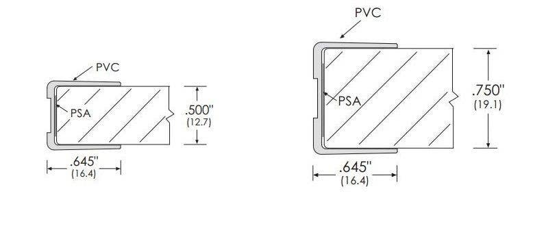 ZERO 136 Glass Edge Protection, 3/4" PVC