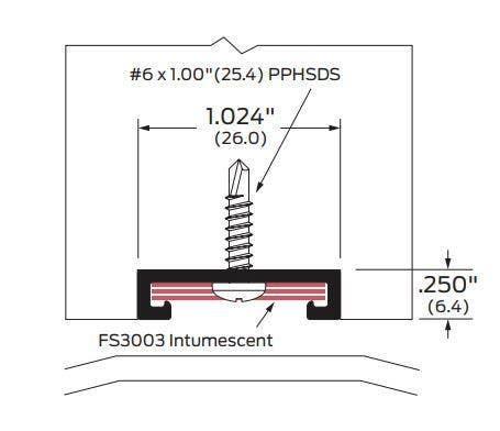 ZERO 253FS-A Door Shoe, Aluminum/Intumescent Fire Stop/Mortised