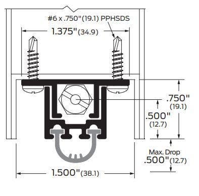 ZERO 3551 Aluminum/Mortised Automatic Door Bottom Regular Duty