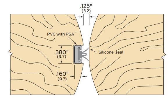 ZERO 399V Meeting Stile, Solid PVC Brown/Silicone Lips/PSA