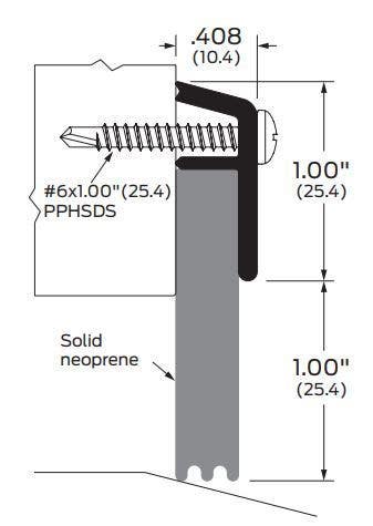 ZERO 539N 1.56" Tall Sweep Seal - Neoprene