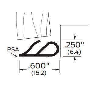 ZERO 8145S Self-Adhesive Weatherstripping, Silicone/PSA
