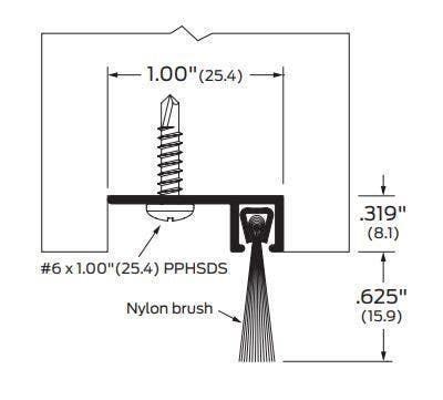 ZERO 8149AA Door Shoe, Clear Anodized/Brush/Mortised