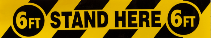 Mutual Industries 17770-9141 Social Distancing Warning Vinyl Floor Tape Black/ Yellow Size-3"X108'