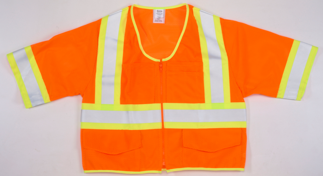 Mutual Industries 16394 Cass 3 ANSI Orange Solid 4" Lime/Silver/Lime Pocket
