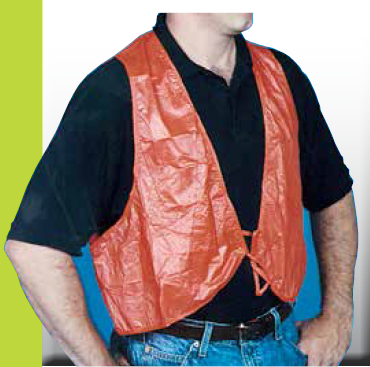 Mutual Industries 16312-45-0 PVC FLO Orange Disposable Safety Vest