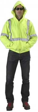 Mutual Industries 16382 Class 3 ANSI Lime Hooded Sweat