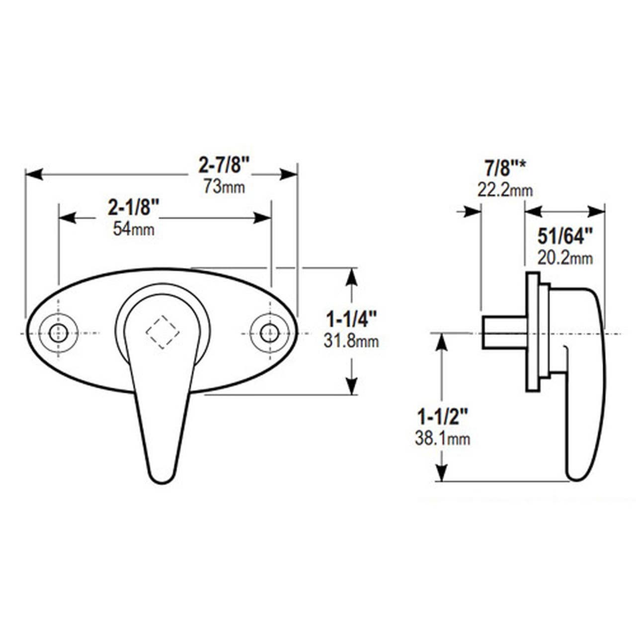 Adams Rite 4060 Turn for 1875 Deadlock, Clear Anodized