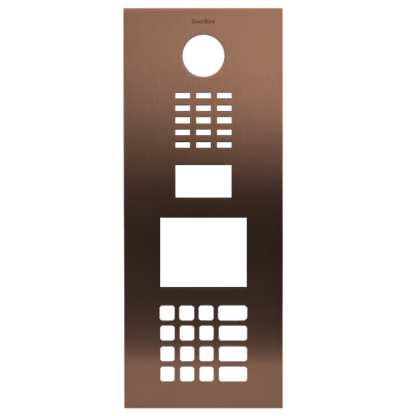 DoorBird D21DKV Front Panel, Stainless Steel V4A, Brushed, PVD Coating with Bronze-Finish