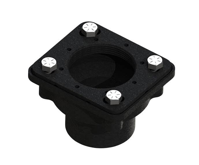 QM Drain 83.SQFLG.2.ABS Square ABS Flange Drain 2" throat, 2" outlet No Hub