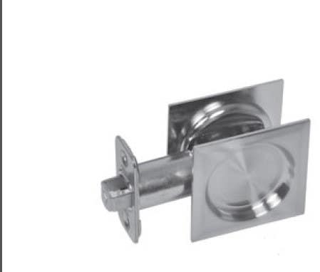 BHP 9 Round Bore Pocket Door Locks,  Square Rossette